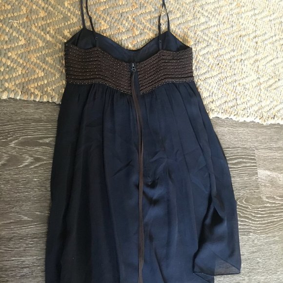 Anthropologie Leon Max | Limited Edition Navy Blue Silk Dress (2) - Picture 5 of 5